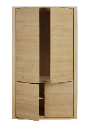   3-Door Oak Wood Wardrobe Cabinet | Oroa.com
