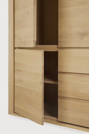   3-Door Oak Wood Wardrobe Cabinet | Oroa.com
