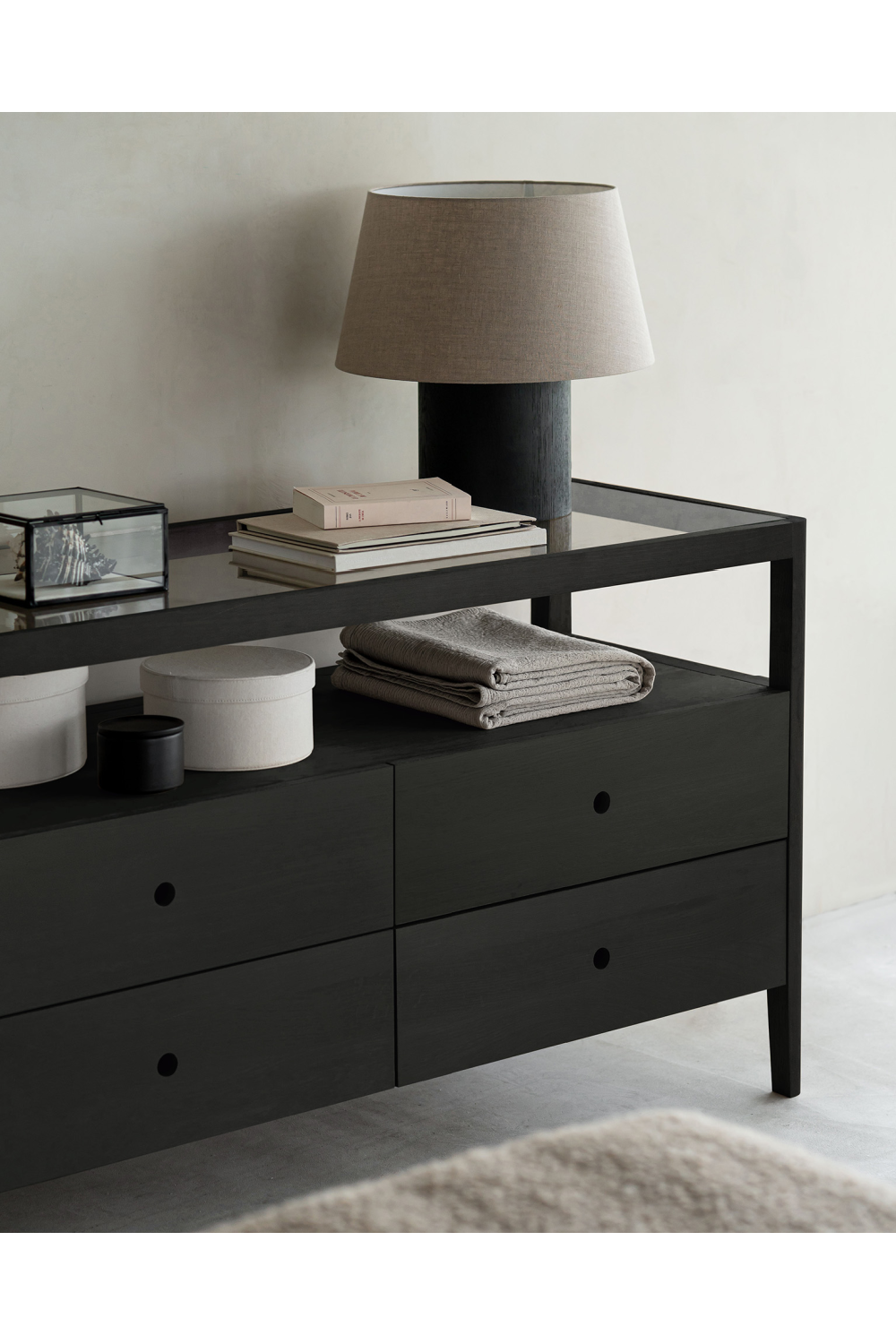   Glass Top 4 Drawer Dresser | Oroa.com