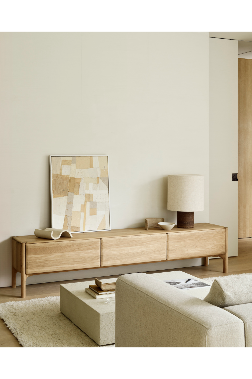   Curved Wood TV Cupboard | Oroa.com