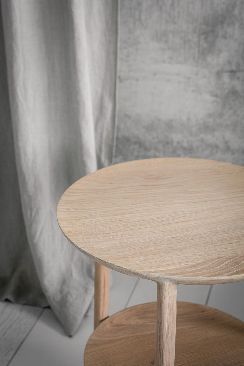   Circular Tiered Oak Side Table | Oroa.com