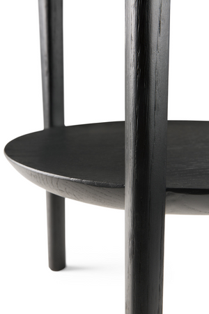   Circular Tiered Black Oak Side Table | Oroa.com