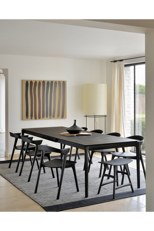   Extendable Black Oak Dining Table | Oroa.com