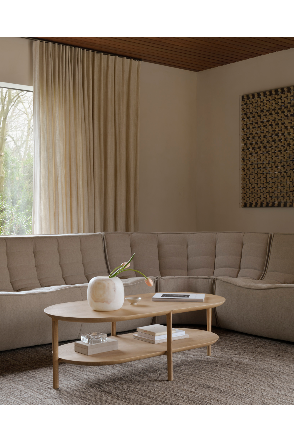  Solid Oak Oval Coffee Table | Oroa.com