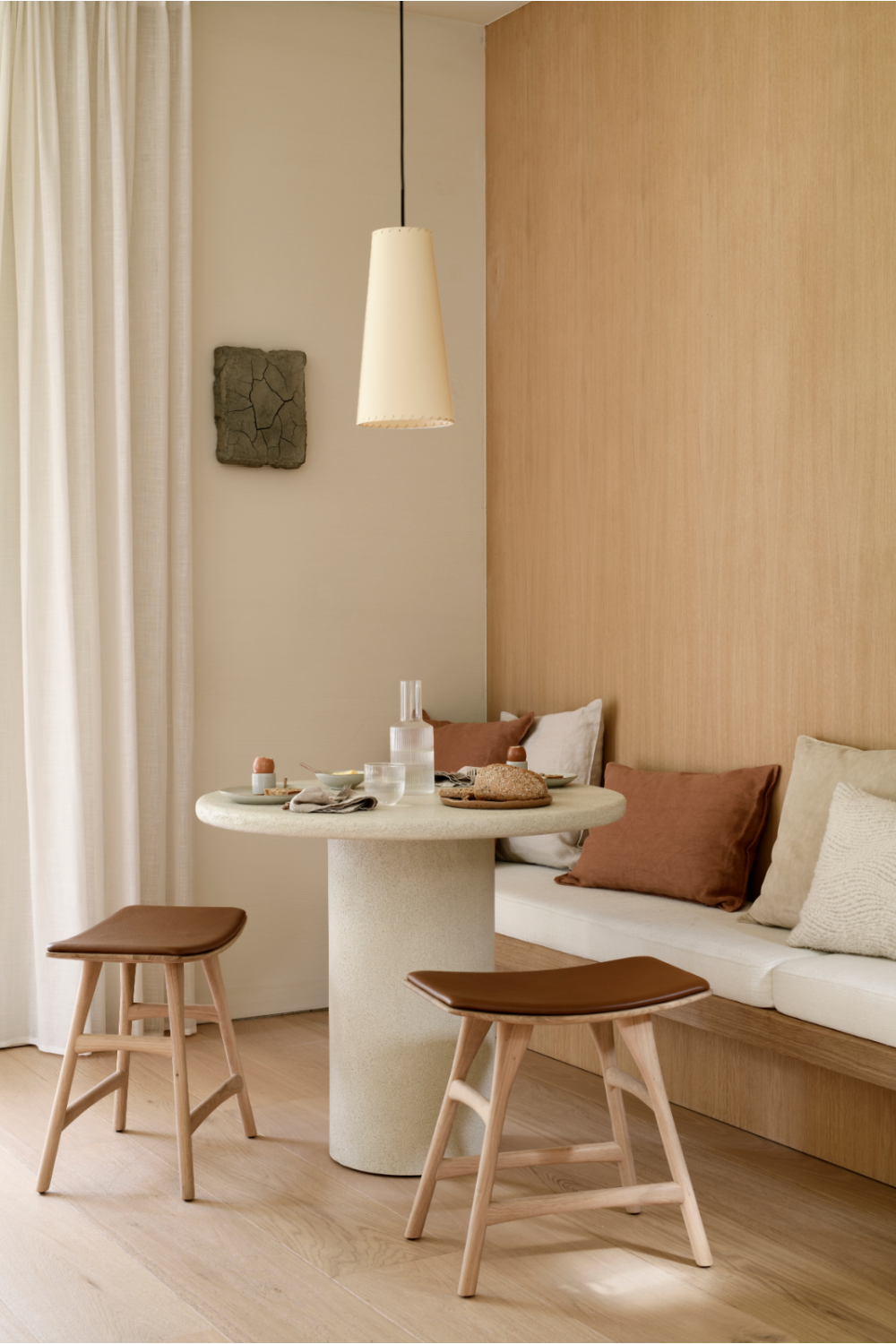   Upholstered Oak Dining Stool | Oroa.com