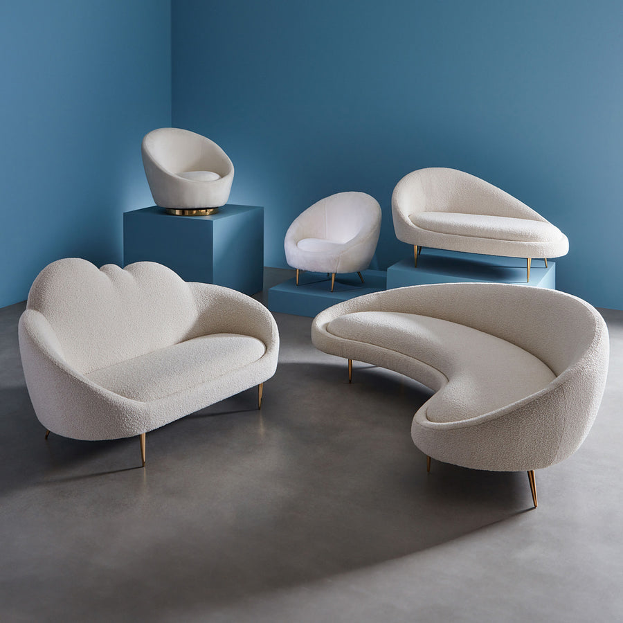   Sloped-Back Bouclé Chaise | Oroa.com