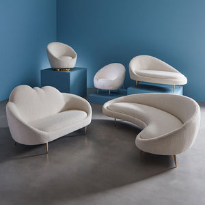   Sloped-Back Bouclé Chaise | Oroa.com
