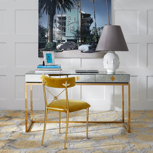   Antiqued Mirror 3-Drawer Desk | Oroa.com