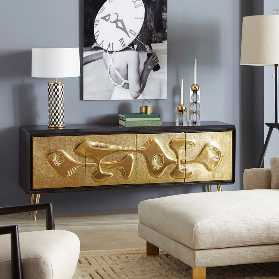   Hammered Brass 4-Door Sideboard | Oroa.com