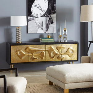   Hammered Brass 4-Door Sideboard | Oroa.com