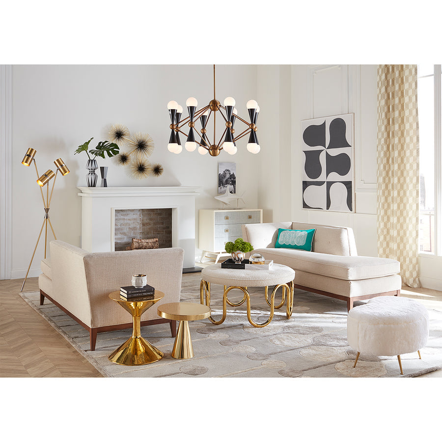   Brass Legs Upholstered Ottoman | Oroa.com