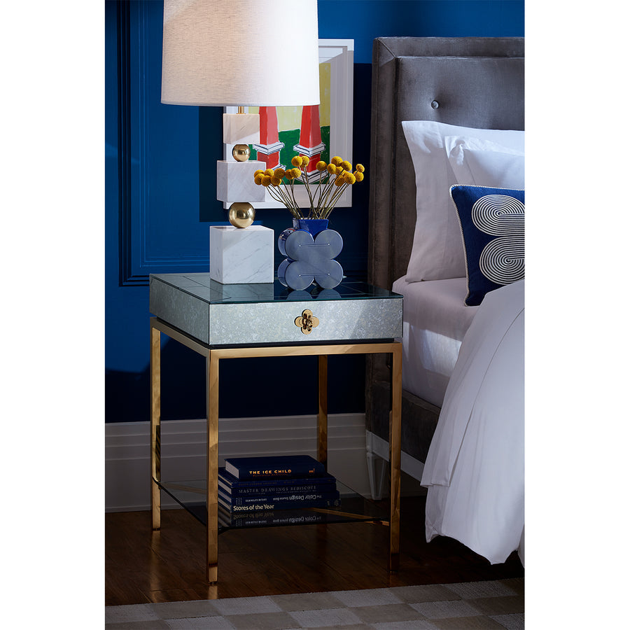   Antiqued Mirror 1-Drawer Side Table | Oroa.com