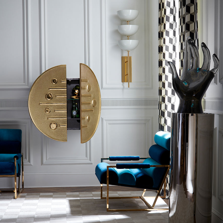 Polished Stainless Steel Pedestal | Jonathan Adler Alphaville | Oroa.com