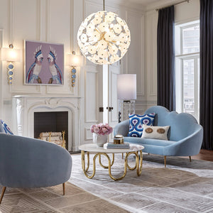   White Glass Hexagons Globe Chandelier | Oroa.com
