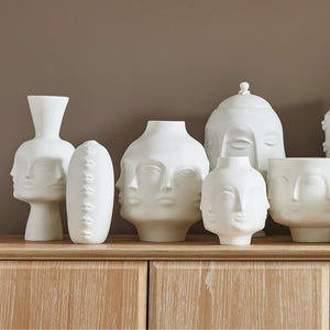   Unglazed Porcelain Face Vase | Oroa.com