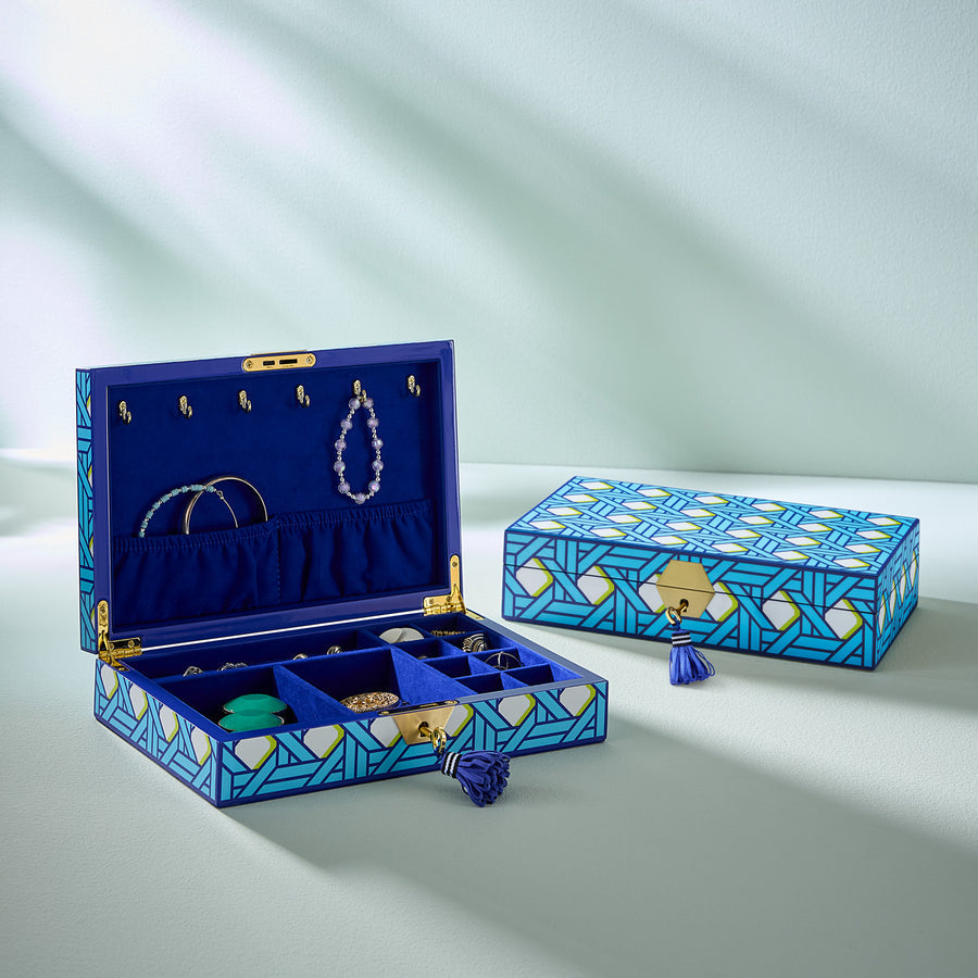   Blue Lacquer Jewelry Box | Oroa.com