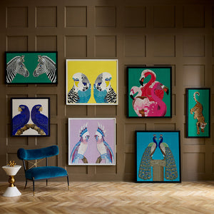   Turquoise Linen Beaded Art | Oroa.com