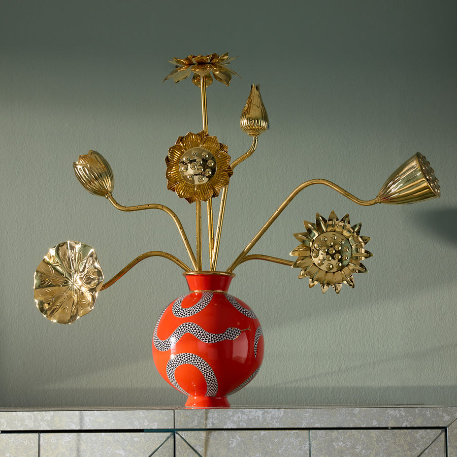   Engraved Brass Flower Bouquet | Oroa.com