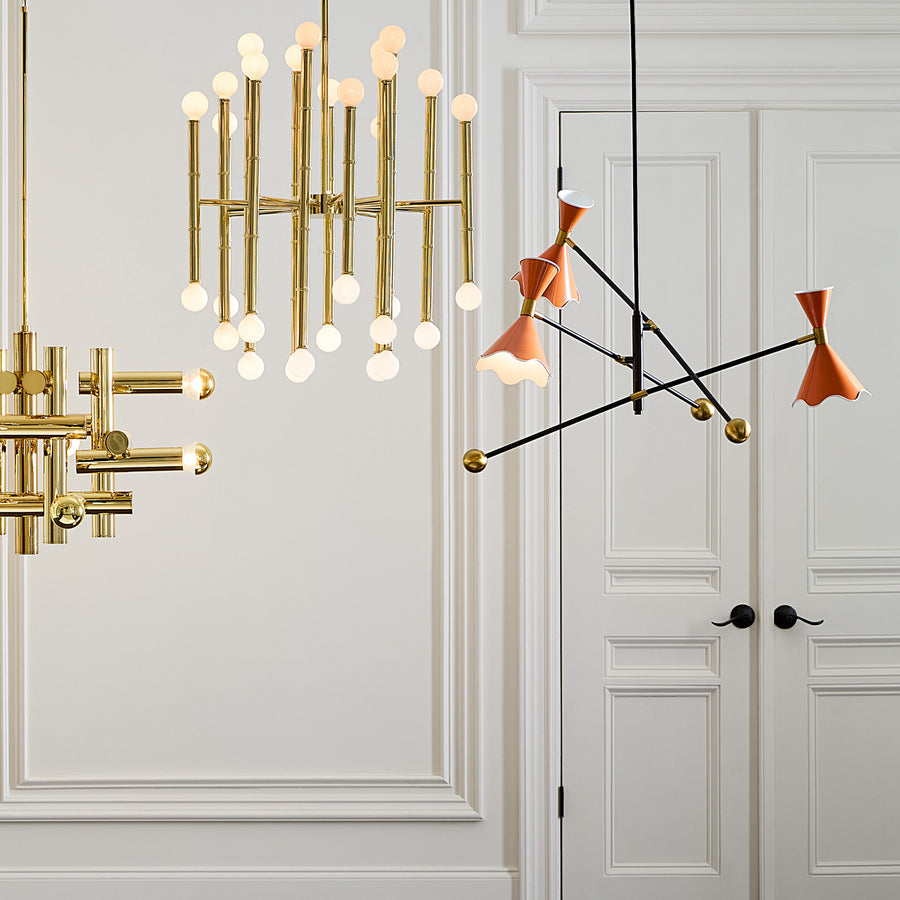   Bamboo Detail Brass Chandelier | Oroa.com