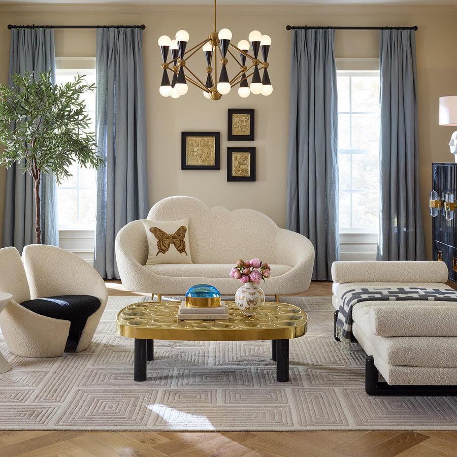   White Channeled Bouclé Daybed | Oroa.com
