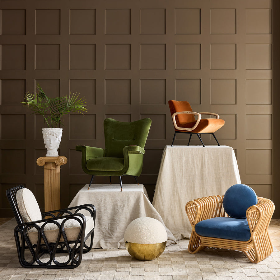   Green Velvet Lounge Chair | Oroa.com