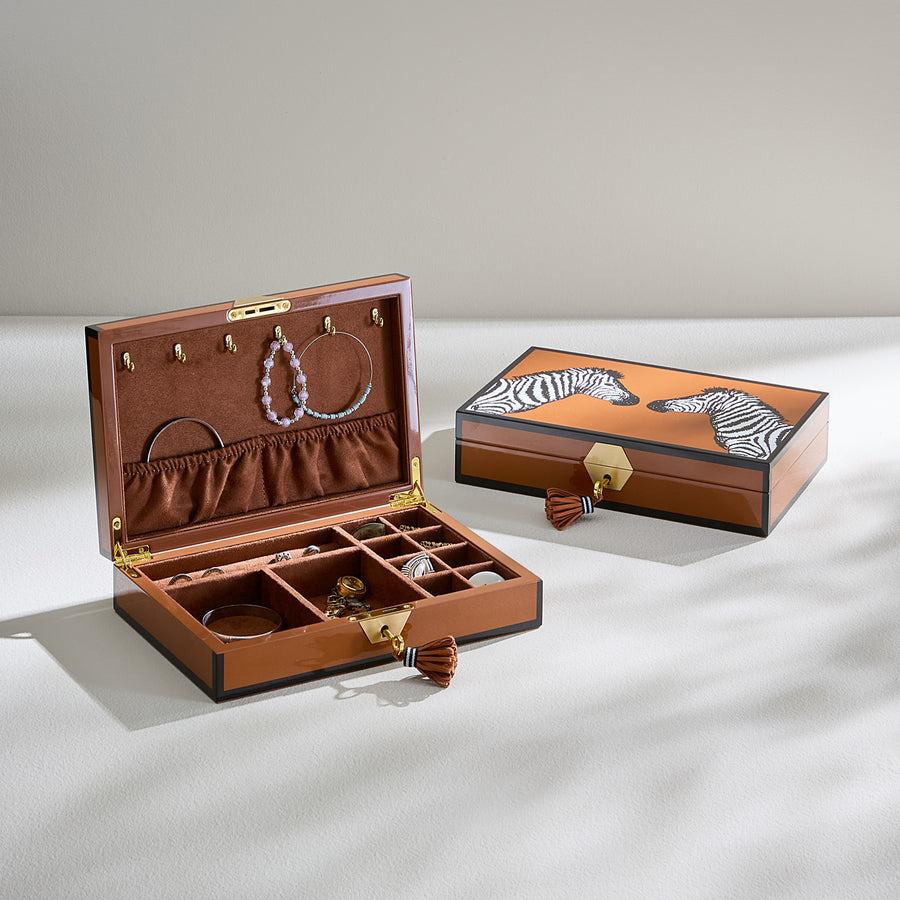 Brown Lacquer Jewelry Box | Jonathan Adler Zebra | Oroa.com