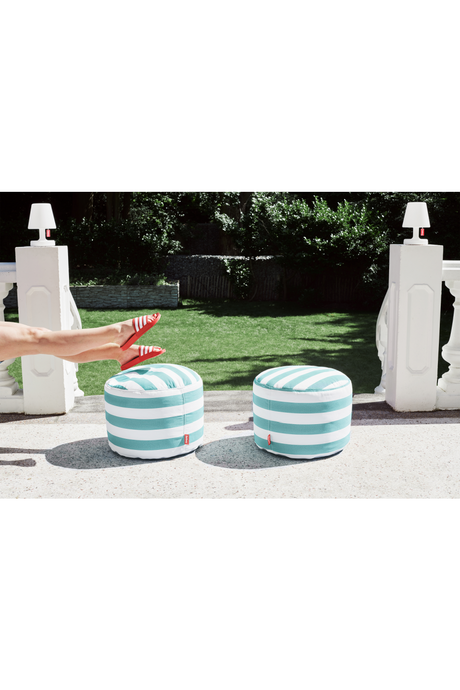   Blue Stripes Outdoor Ottoman | Oroa.com
