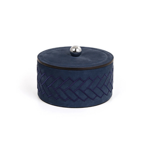   Round Embroidered Leather Box | Oroa.com