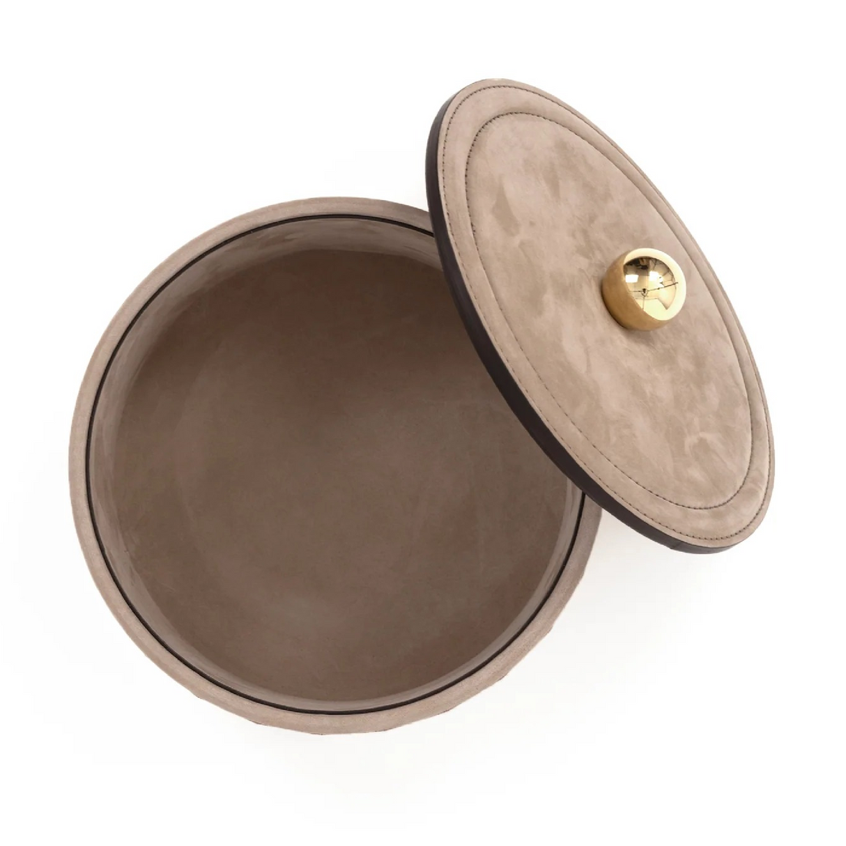   Round Embroidered Leather Box | Oroa.com