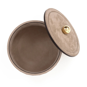   Round Embroidered Leather Box | Oroa.com