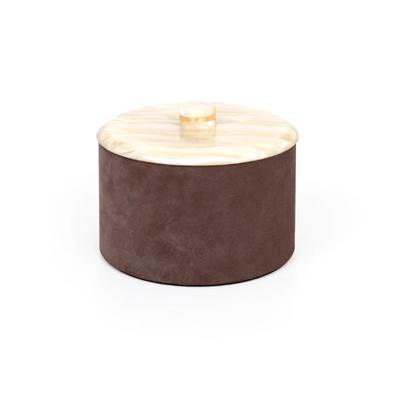   Leather Round Lidded Box | Oroa.com