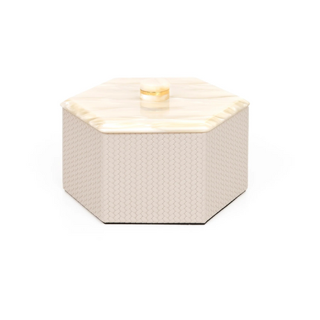   Leather Hexagonal Lidded Box | Oroa.com