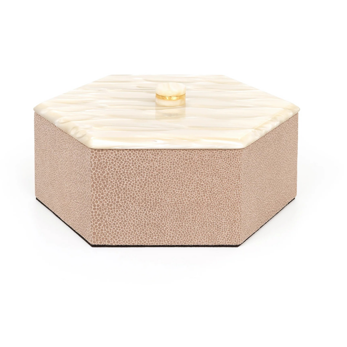   Leather Hexagonal Lidded Box | Oroa.com