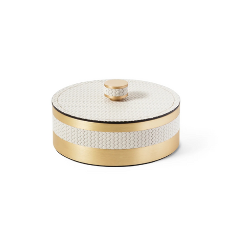   Round Woven Leather Box | Oroa.com