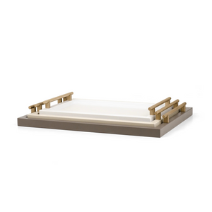   Metal Handle Leather Tray | Oroa.com