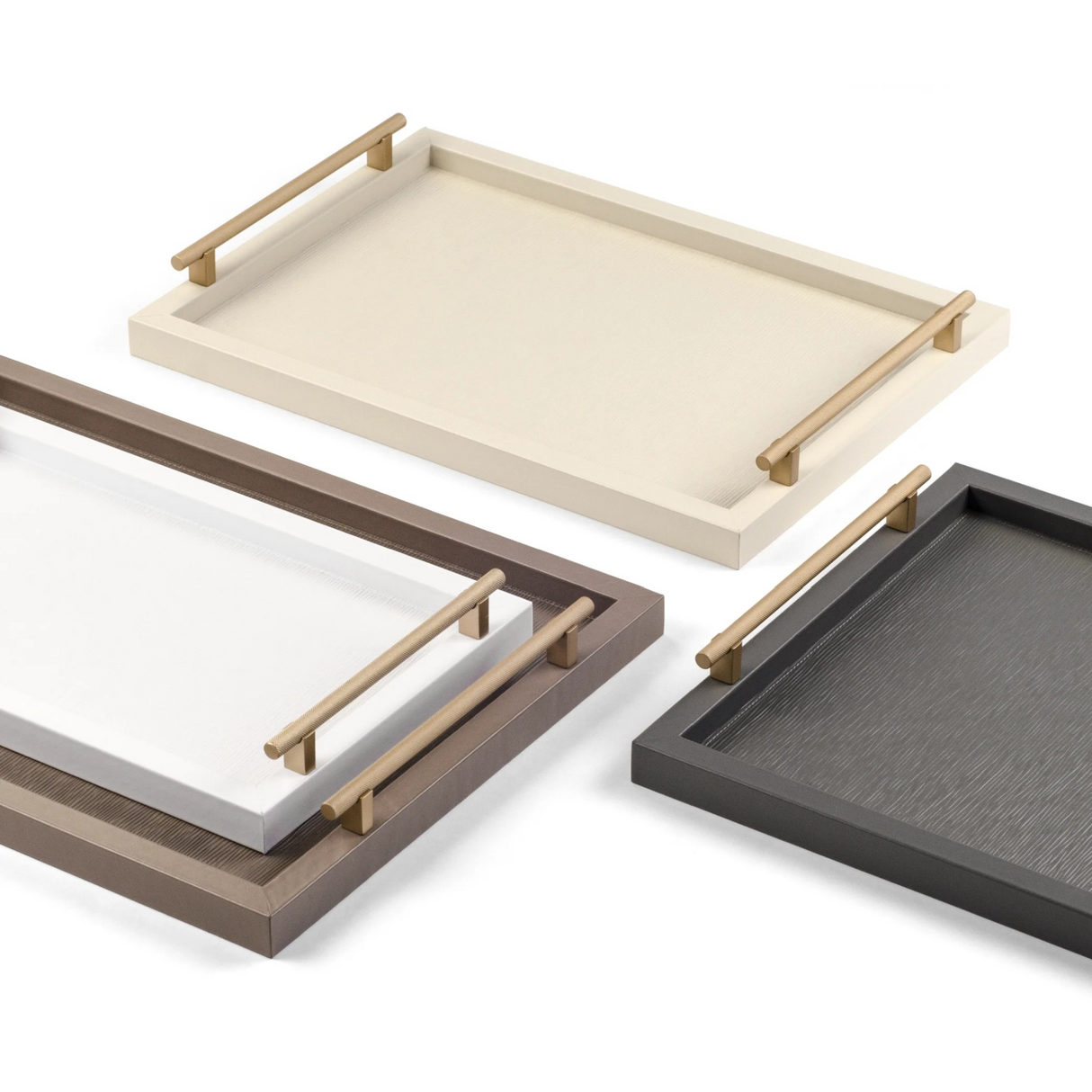   Metal Handle Leather Tray | Oroa.com