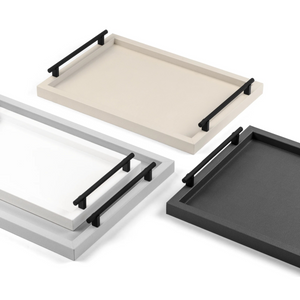   Metal Handle Leather Tray | Oroa.com