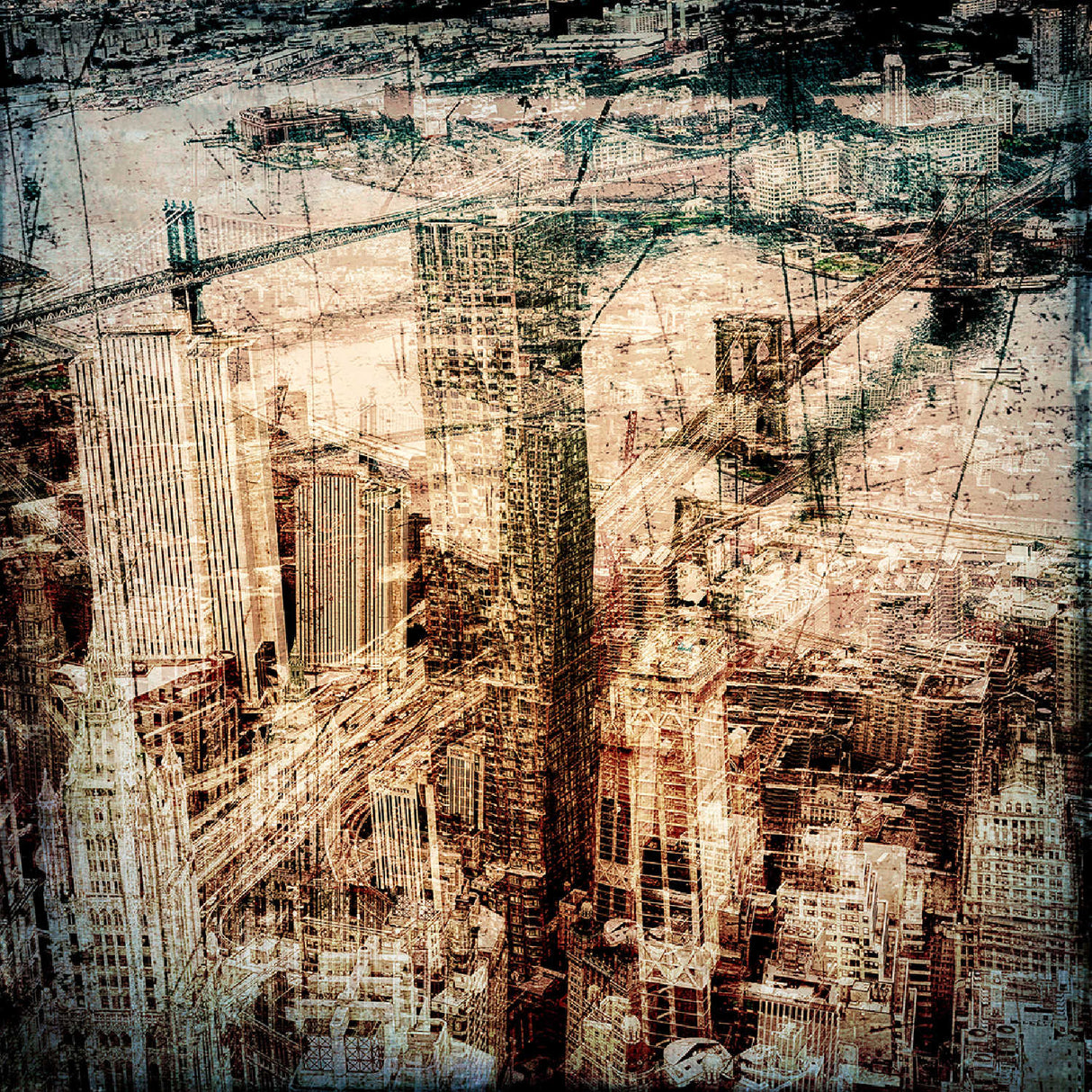   Sepia City Architecture Photographic Art | Oroa.com