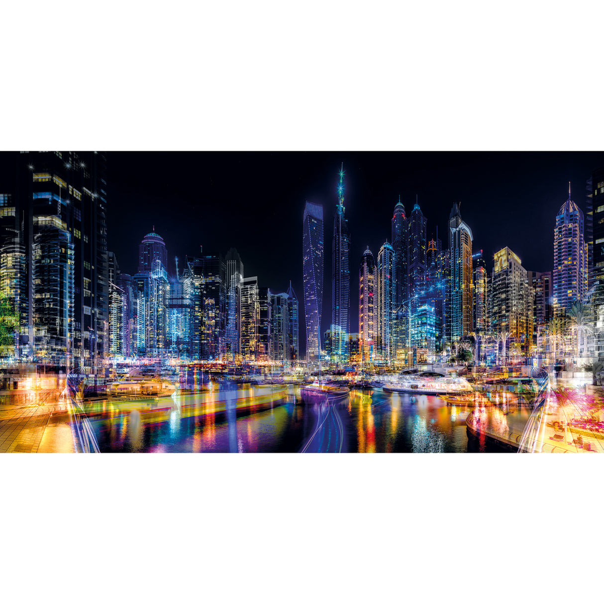   Illuminated Skyscrapers Photographic Art | Oroa.com