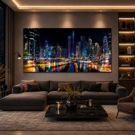   Illuminated Skyscrapers Photographic Art | Oroa.com