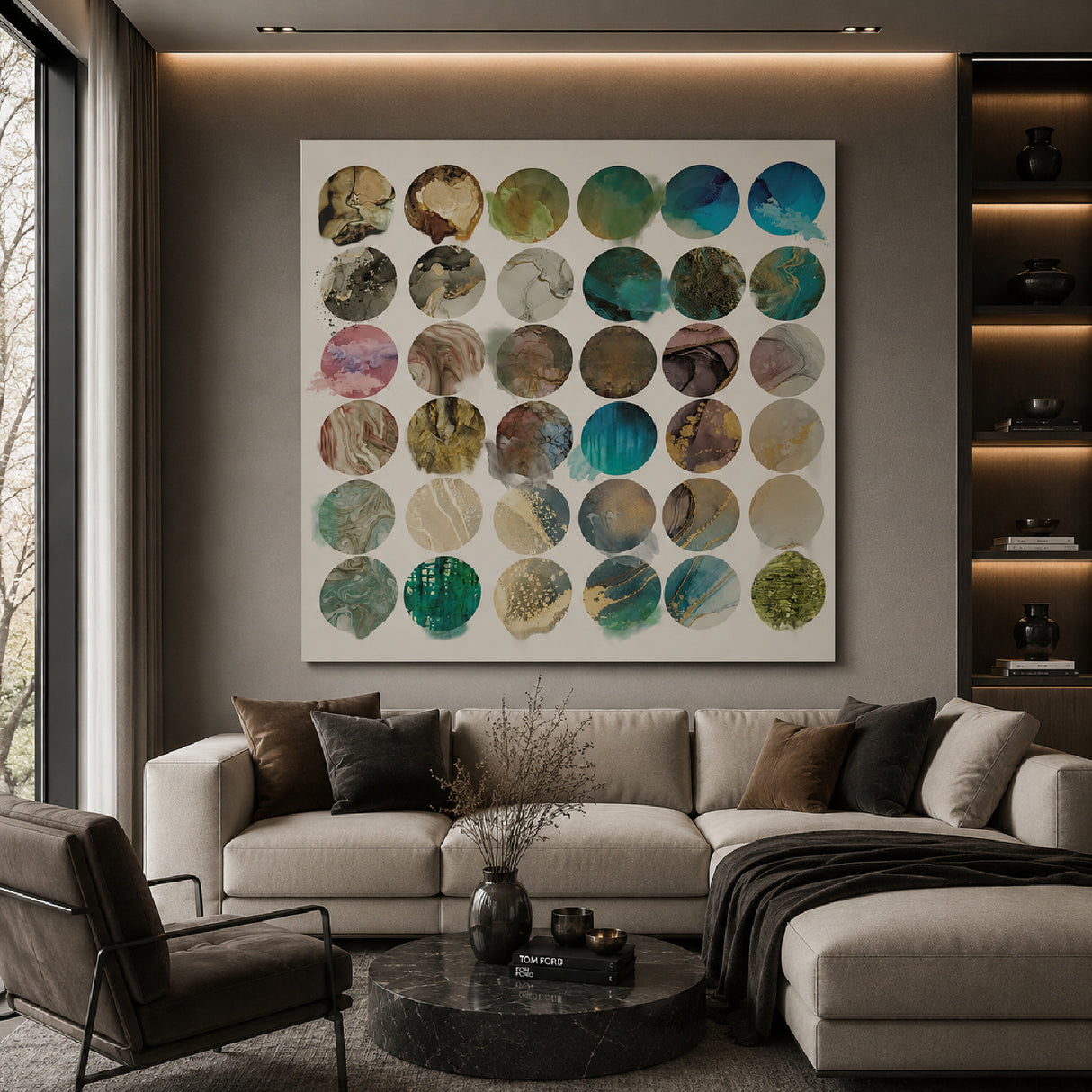   Pastel Toned Round Collage Art | Oroa.com