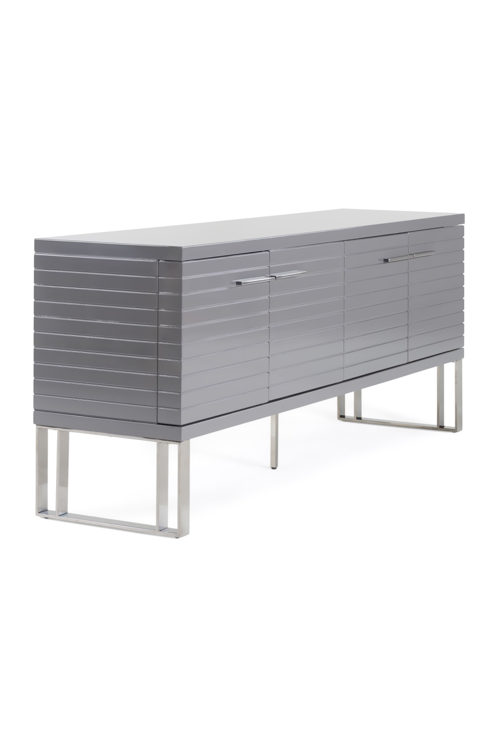   Gray Slatted 4-Foor Sideboard | Oroa.com