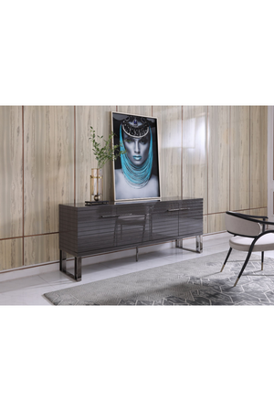   Gray Slatted 4-Foor Sideboard | Oroa.com