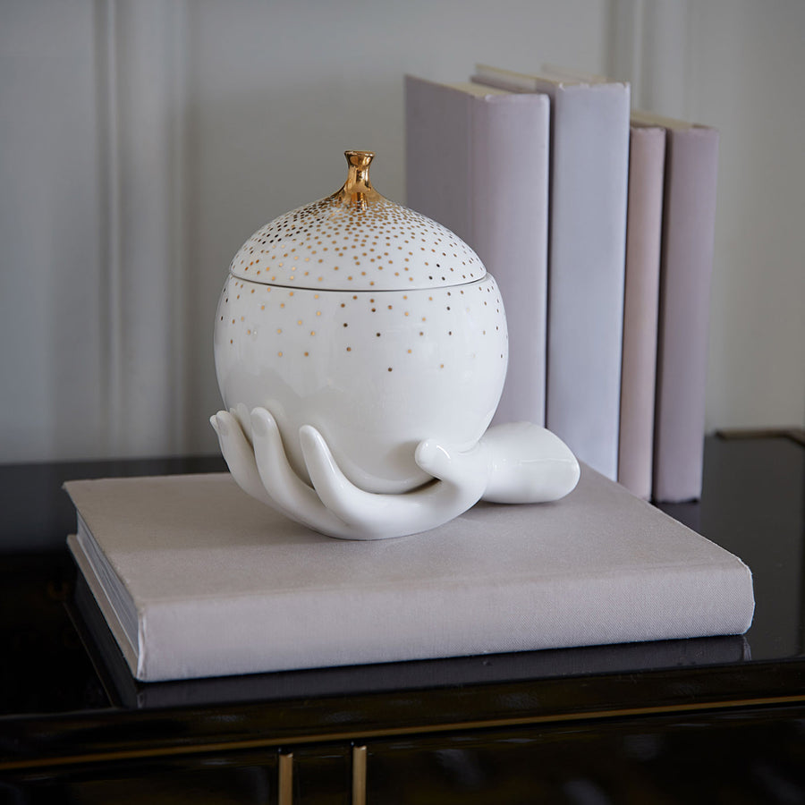   White Porcelain Gilded Box | Oroa.com