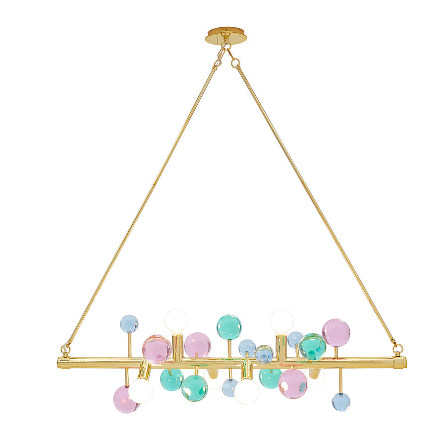   Multicolored Orbs Six-Light Linear Chandelier | Oroa.com