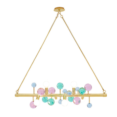   Multicolored Orbs Six-Light Linear Chandelier | Oroa.com