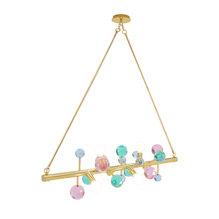   Multicolored Orbs Six-Light Linear Chandelier | Oroa.com
