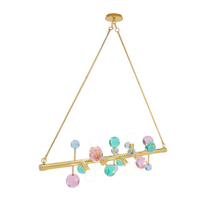   Multicolored Orbs Six-Light Linear Chandelier | Oroa.com