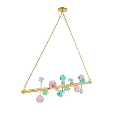   Multicolored Orbs Six-Light Linear Chandelier | Oroa.com