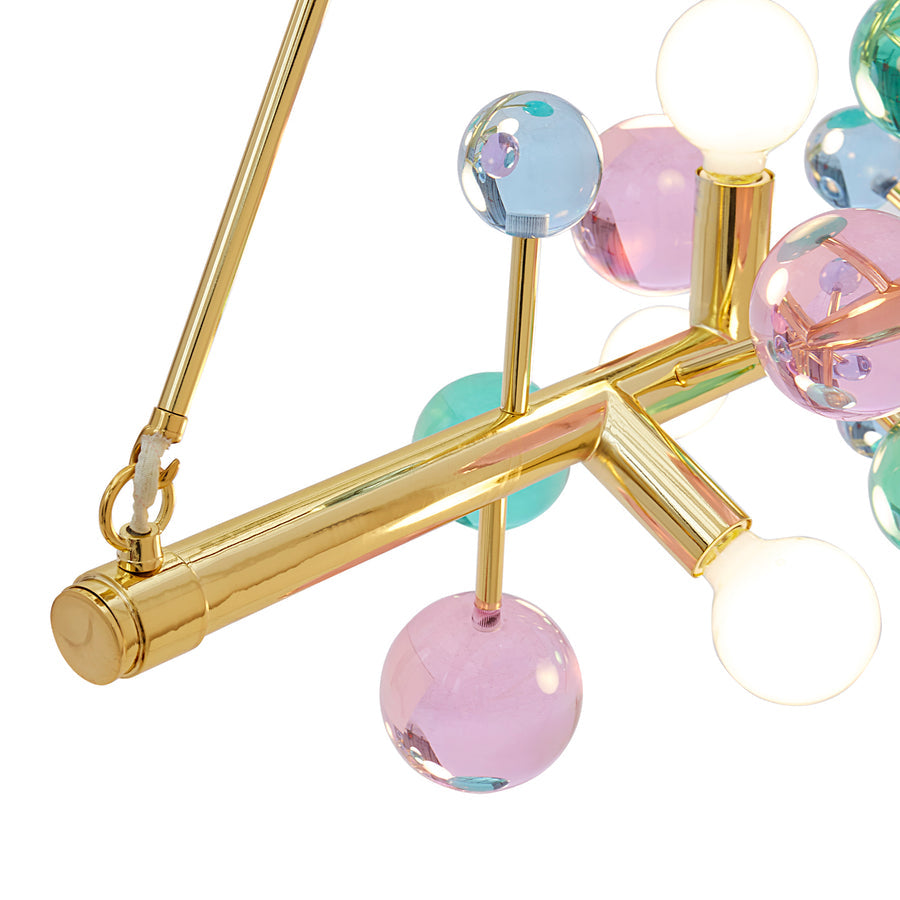   Multicolored Orbs Six-Light Linear Chandelier | Oroa.com